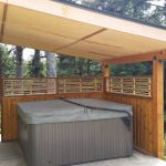 Hot tub patio cover and privacy walls