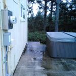 Hot tub patio before