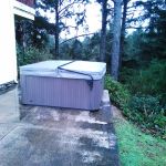 hot tub patio before
